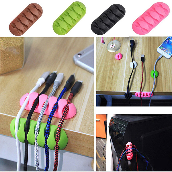 Picture of fast desktop or mobaile Cable Clip Self Adhesive Cable Clamp Multiple Cable Management Tool For Home & Officee