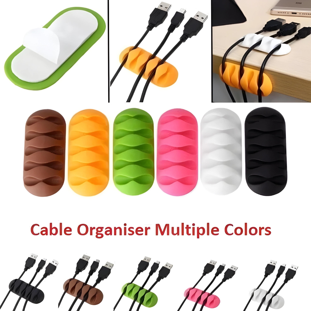 Picture of fast desktop or mobaile Cable Clip Self Adhesive Cable Clamp Multiple Cable Management Tool For Home & Officee