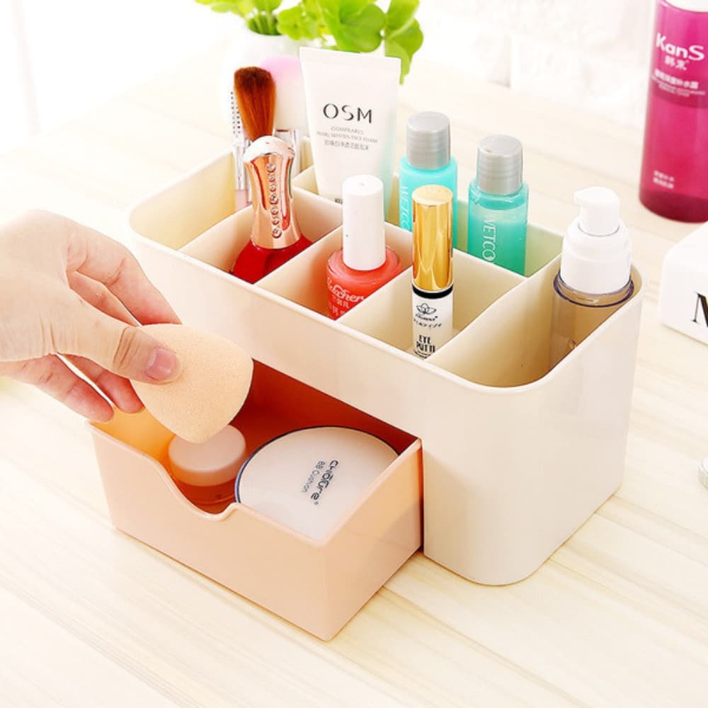 Picture of Makeup Case Women's Storage Organizer Cosmetic Holder Container Box with Drawer(1pcs mix color)