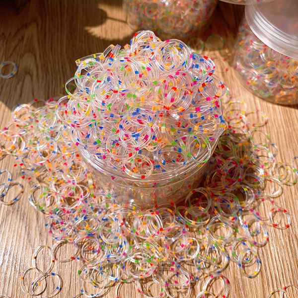 Picture of Super elastic disposable rubber band for girls to tie their hair without damaging the hair Small children's hair rope baby colored rubber band