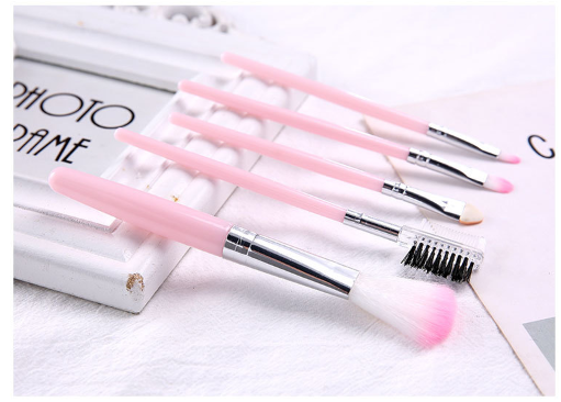 Picture of 5 piece brush set makeup brush eyeshadow brush eyebrow brush makeup tool set