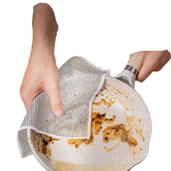 Picture of "singel Silver wire dishwashing cloths, non-stick oil cleaners, steel wire rags, dish and kitchen cleaning towels"(1pcs)