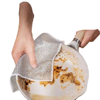 Picture of "singel Silver wire dishwashing cloths, non-stick oil cleaners, steel wire rags, dish and kitchen cleaning towels"(1pcs)