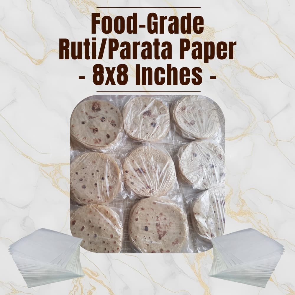 Picture of "Food-Grade Ruti/Parata Paper - 8x8 Inches, 200 pcs"