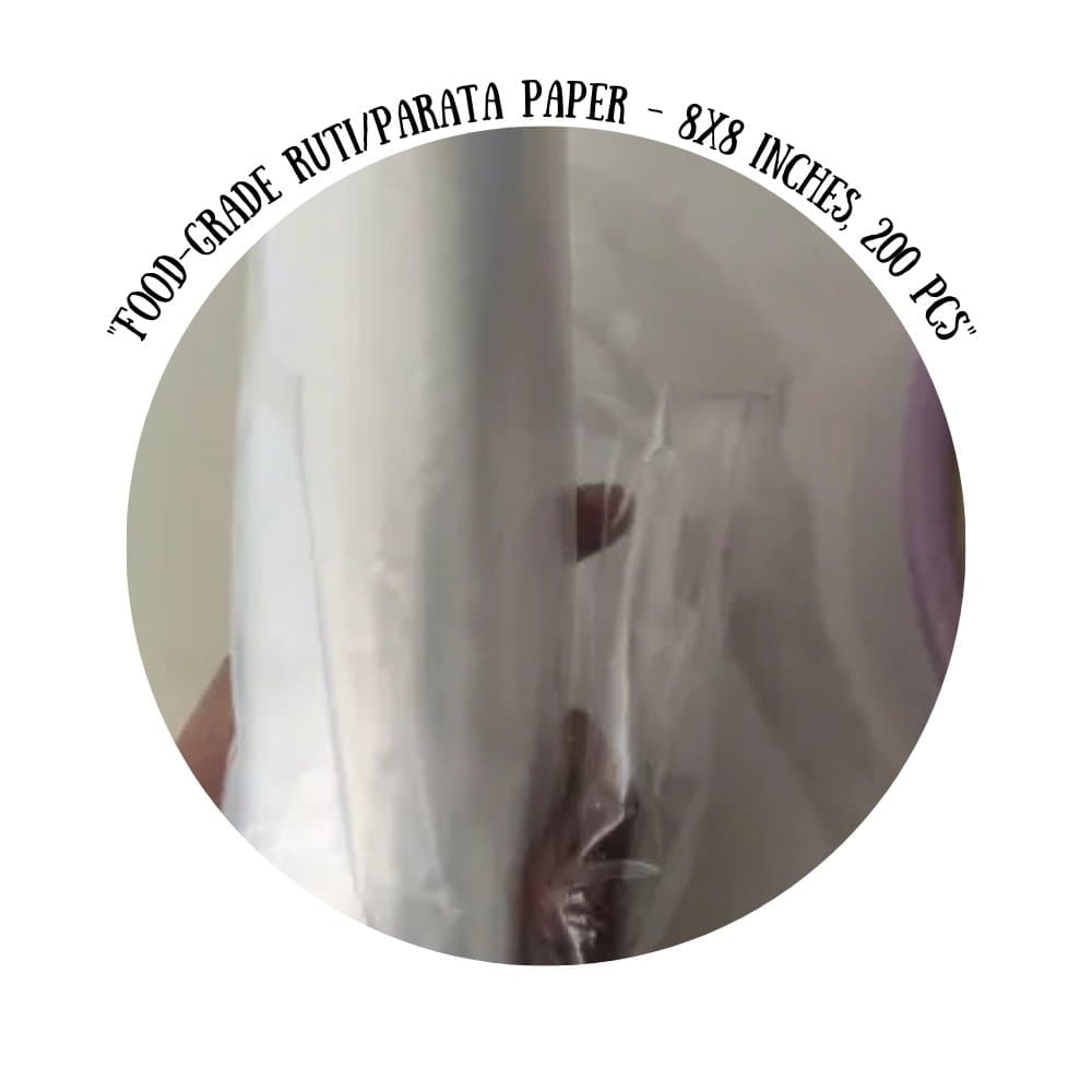 Picture of "Food-Grade Ruti/Parata Paper - 8x8 Inches, 200 pcs"