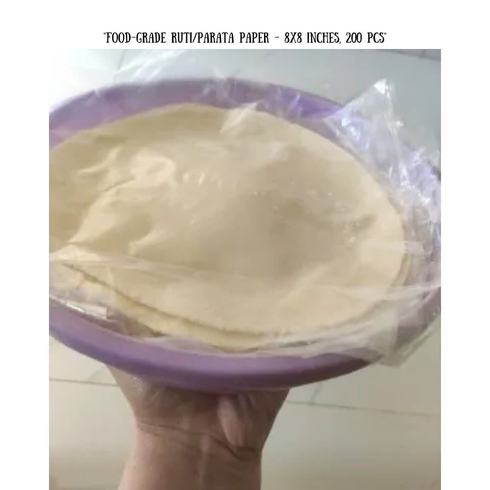 Picture of "Food-Grade Ruti/Parata Paper - 8x8 Inches, 200 pcs"