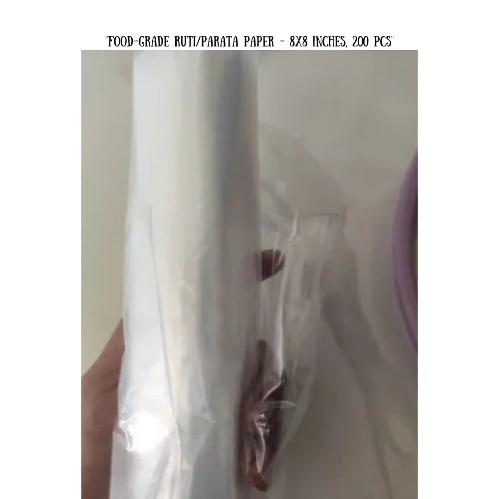 Picture of "Food-Grade Ruti/Parata Paper - 8x8 Inches, 200 pcs"