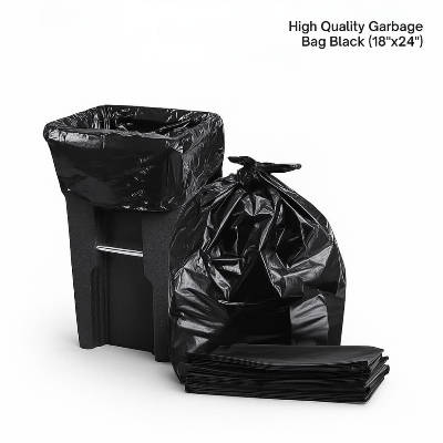 Picture of High Quality Garbage Bag Black (18"X24") /Trash Bag/Waste Bag (50pcs)