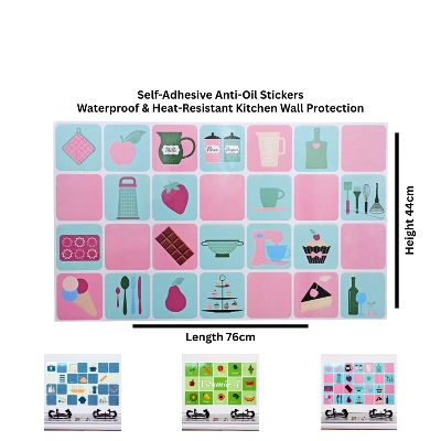 Picture of Self-Adhesive Anti-Oil Stickers – Waterproof & Heat-Resistant Kitchen Wall Protection