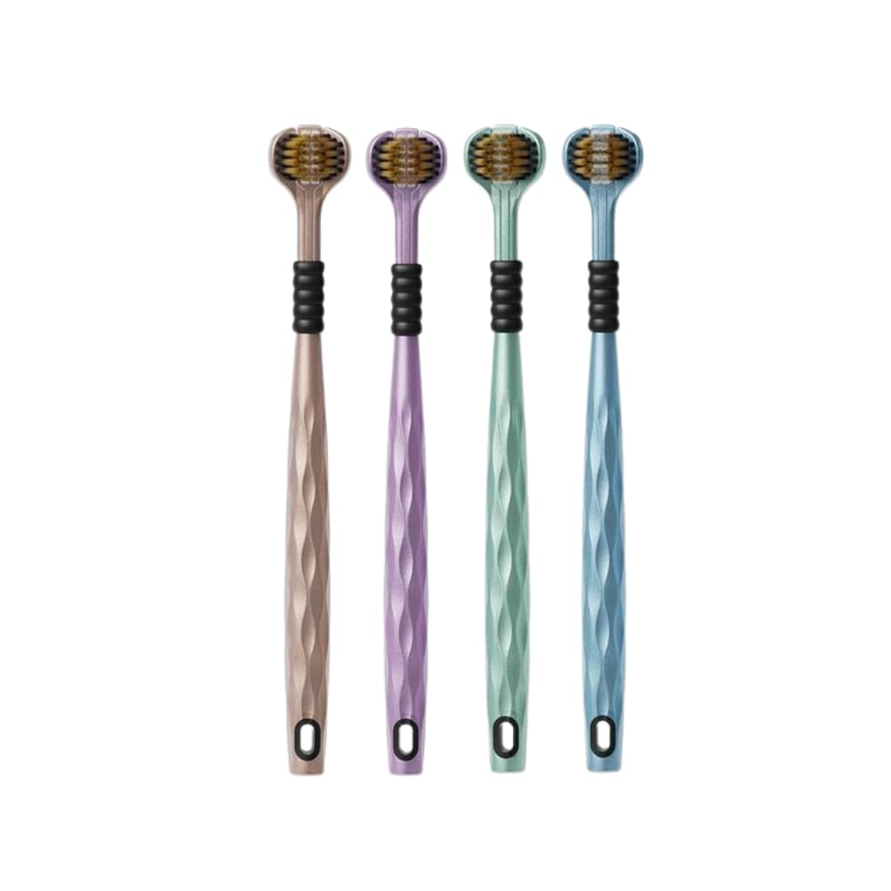 Picture of Three-Sided Soft Bristle Toothbrush | 3D Manual Adult Toothbrush with Tongue Scraper