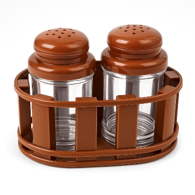 Picture of Stylish Salt Jar With Fence 2Pcs Set (Multicolor)