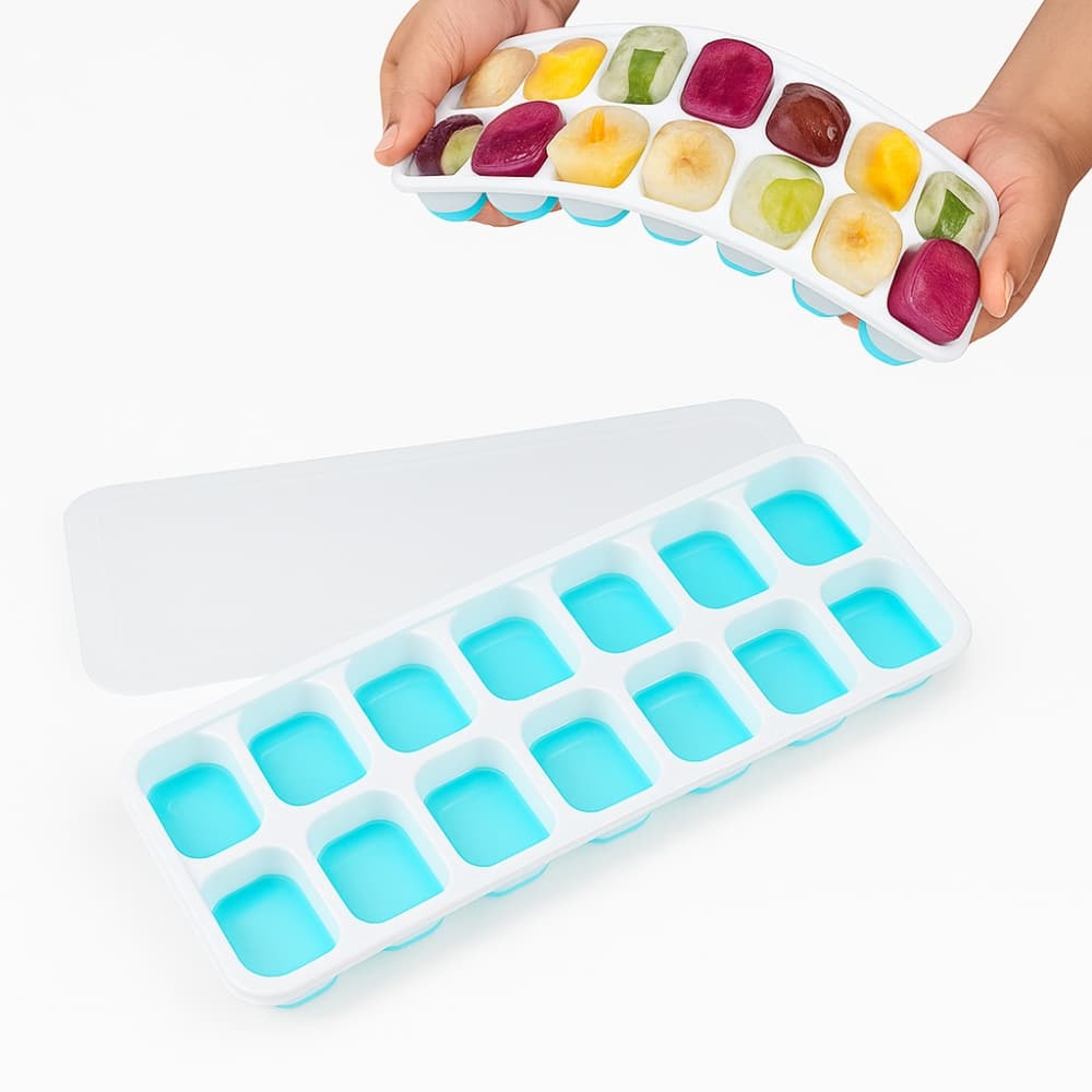Picture of Ice Silicone Cube Tray Grid 14 – BPA-Free Flexible & Reusable Mold (Multicolor) 1pcs