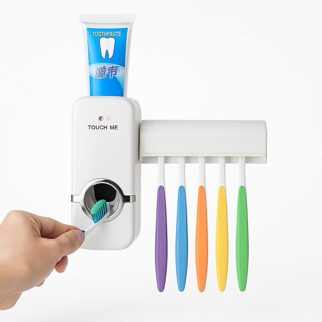 Picture of Automatic Toothpaste Dispenser with Toothbrush Holder