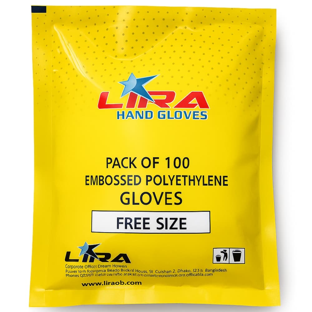 Picture of Pack of 100 Embossed Polyethylene Gloves - Free Size