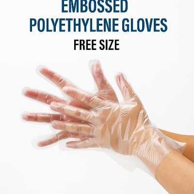 Picture of Pack of 100 Embossed Polyethylene Gloves - Free Size