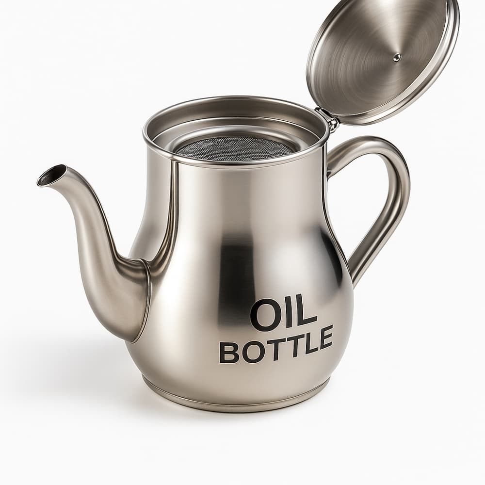Picture of Stainless Steel Oil Bottle – Large Capacity Oil, Soy Sauce, Vinegar & Coffee Storage Container