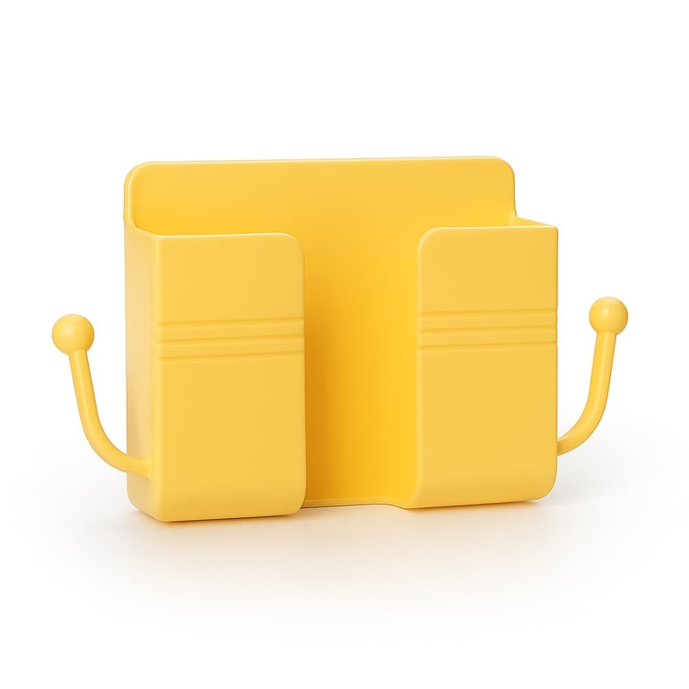 Picture of Multi-Functional Wall Mount Phone Charging Holder & Storage Box – Remote Control Organizer, Mobile Plug Shelf for Home & Office (1pcs)