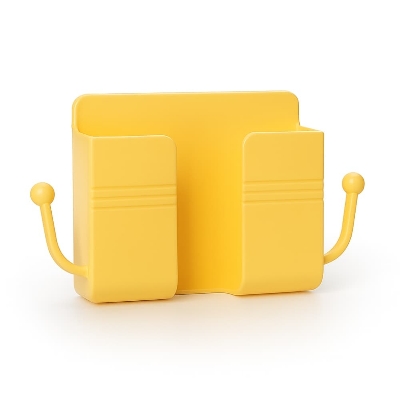 Picture of Multi-Functional Wall Mount Phone Charging Holder & Storage Box – Remote Control Organizer, Mobile Plug Shelf for Home & Office (1pcs)