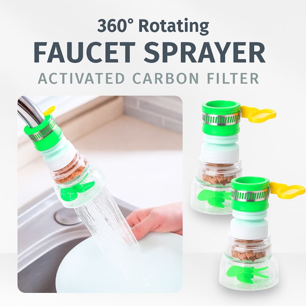 Picture of 360° Rotating Kitchen Faucet Tap with Activated Carbon Water Filter & Sprayer