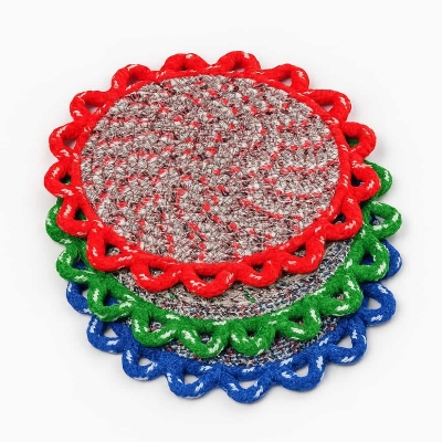 Picture of Best Quality Colorful Multi-Color Table Mat Set – 3 Pcs Round 20cm for Dining & Kitchen Déco