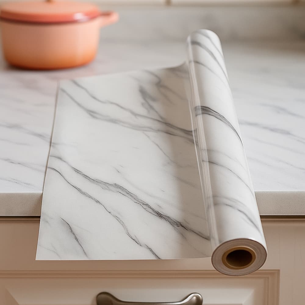 Picture of Marble PVC Waterproof Self Adhesive Wallpaper – Kitchen Cabinet, Table & Furniture Renovation (1 Meter)