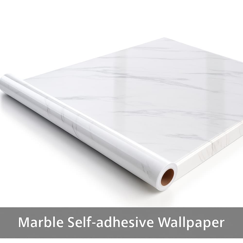 Picture of Marble PVC Self-Adhesive Waterproof Wallpaper – Kitchen Cabinet & Furniture Renovation (Jazz white )
