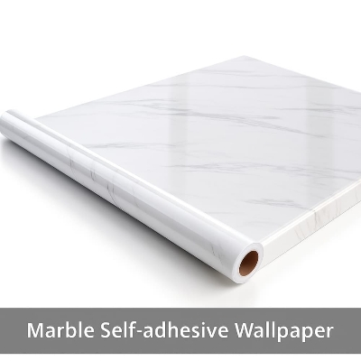 Picture of Marble PVC Self-Adhesive Waterproof Wallpaper – Kitchen Cabinet & Furniture Renovation (Jazz white )