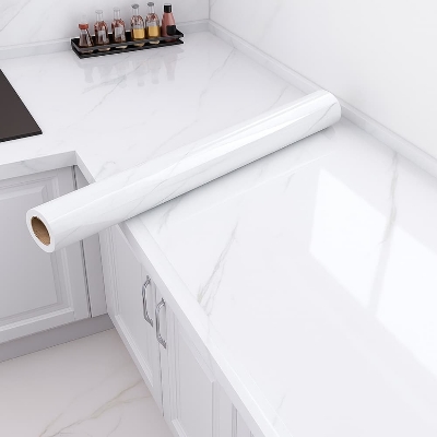 Picture of Marble PVC Self-Adhesive Waterproof Wallpaper – Kitchen Cabinet & Furniture Renovation (Jazz white )