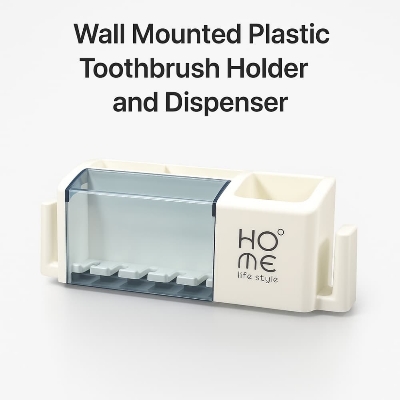 Picture of Wall Mounted Plastic Toothbrush Holder and Dispenser