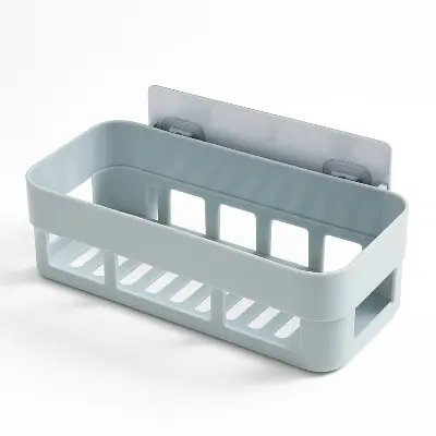 Picture of China Plastic Suction Cup Bathroom Corner Shelf – Shower & Toilet Storage Rack Organizer (Assorted Colors)