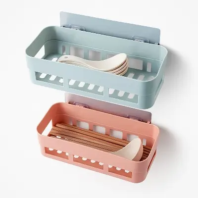 Picture of China Plastic Suction Cup Bathroom Corner Shelf – Shower & Toilet Storage Rack Organizer (Assorted Colors)