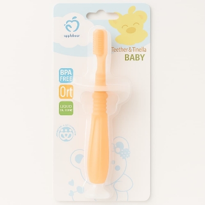 Picture of Baby Teether & Training Toothbrush – Safe Bendable Food-Grade Silicone (Multicolor, 1pcs)