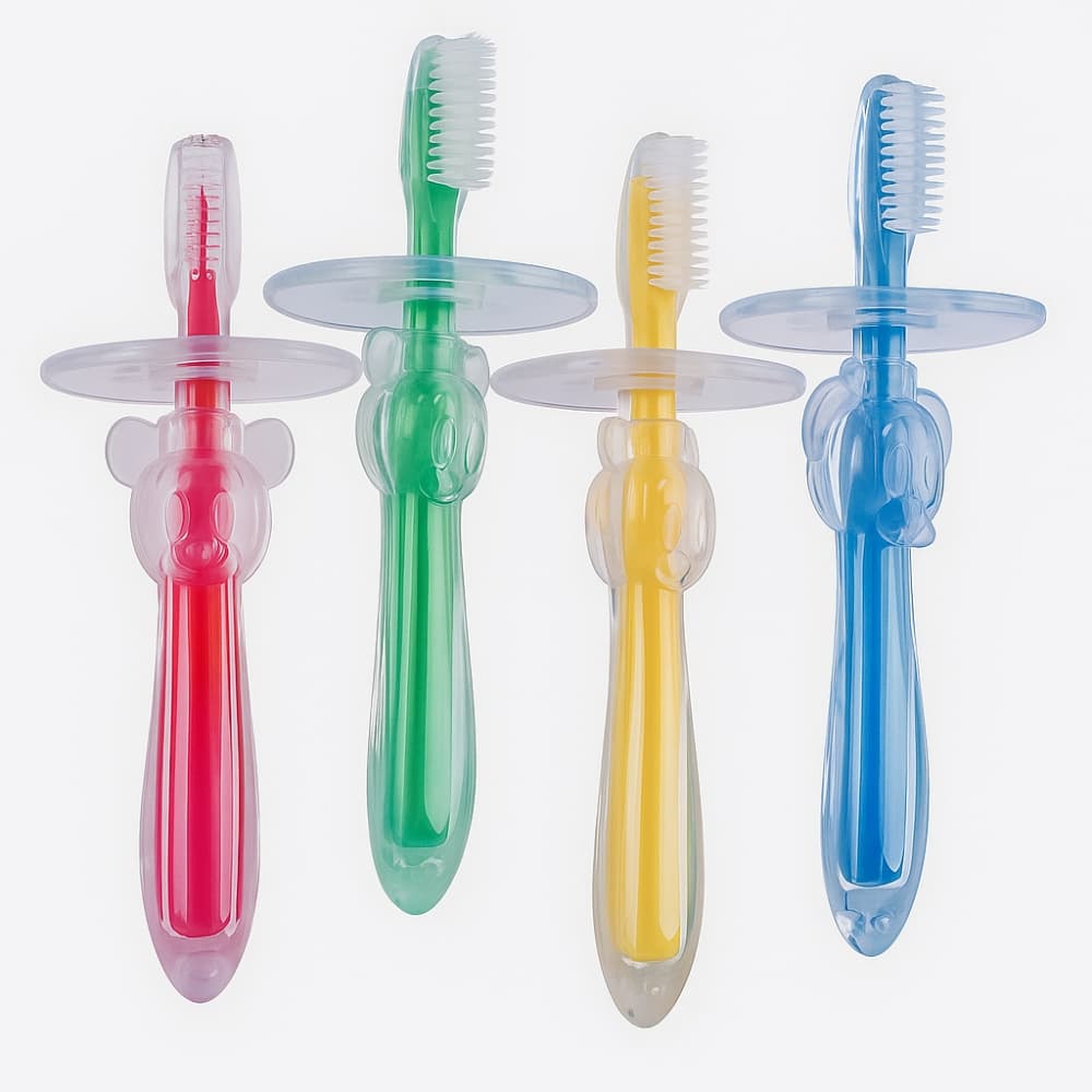 Picture of Baby Teether & Training Toothbrush – Safe Bendable Food-Grade Silicone (Multicolor, 1pcs)