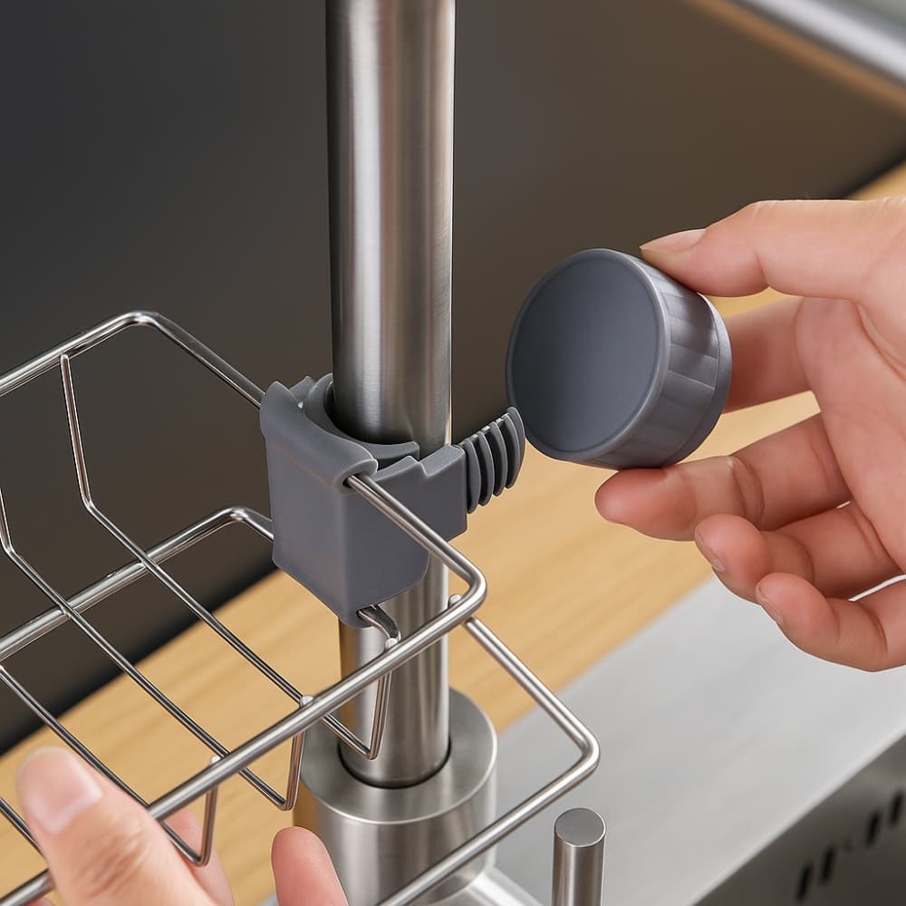 Picture of Stainless Steel Faucet Sink Rack – Punch-Free Kitchen & Bathroom Storage Organizer