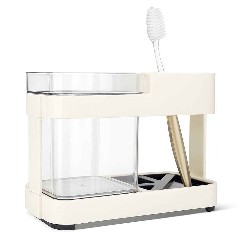 Picture of Toothbrush Box Holder with 1 Cup – Removable Bathroom Storage Organizer for Toilet & Sink