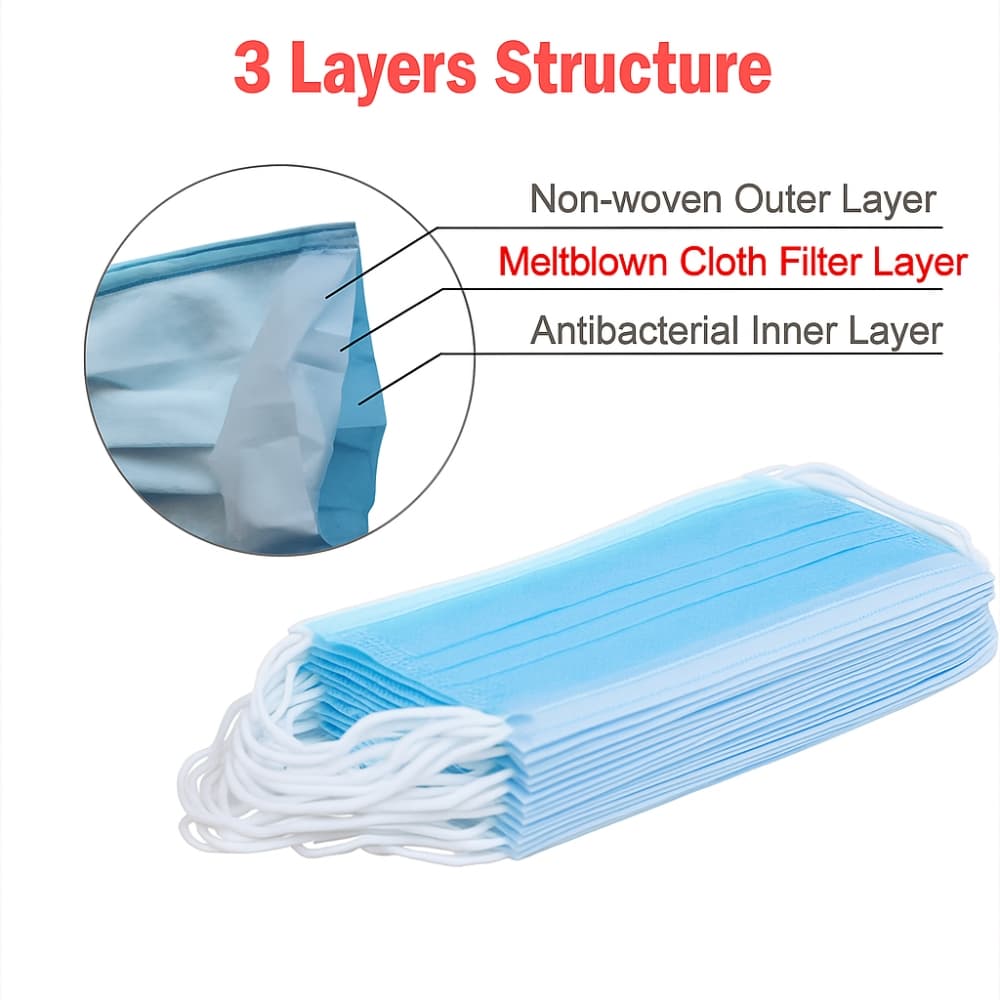 Picture of Surgical Face Mask Blue – 3 Layer with Melt-Blown Filter 20pcs