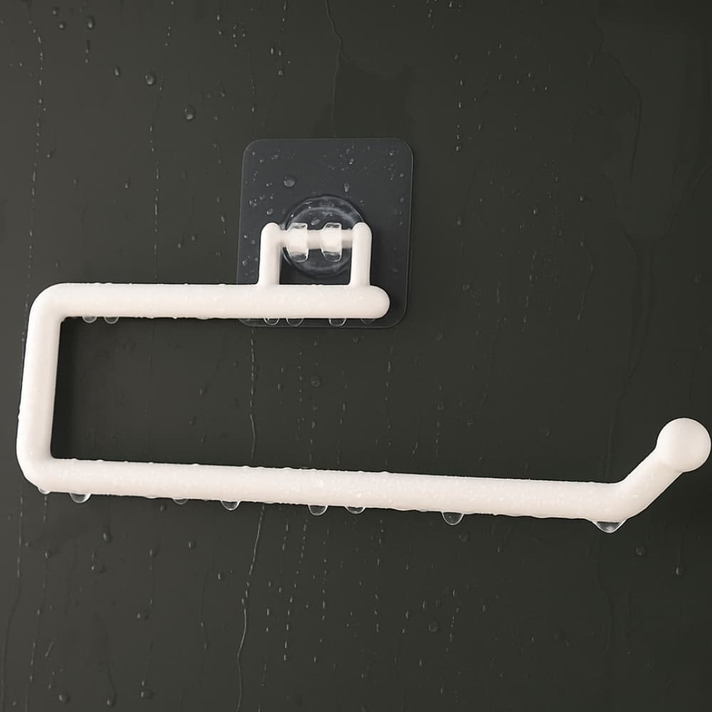 Picture of Punch-Free Kitchen Tissue & Paper Roll Holder – Cabinet Storage Rack Organizer