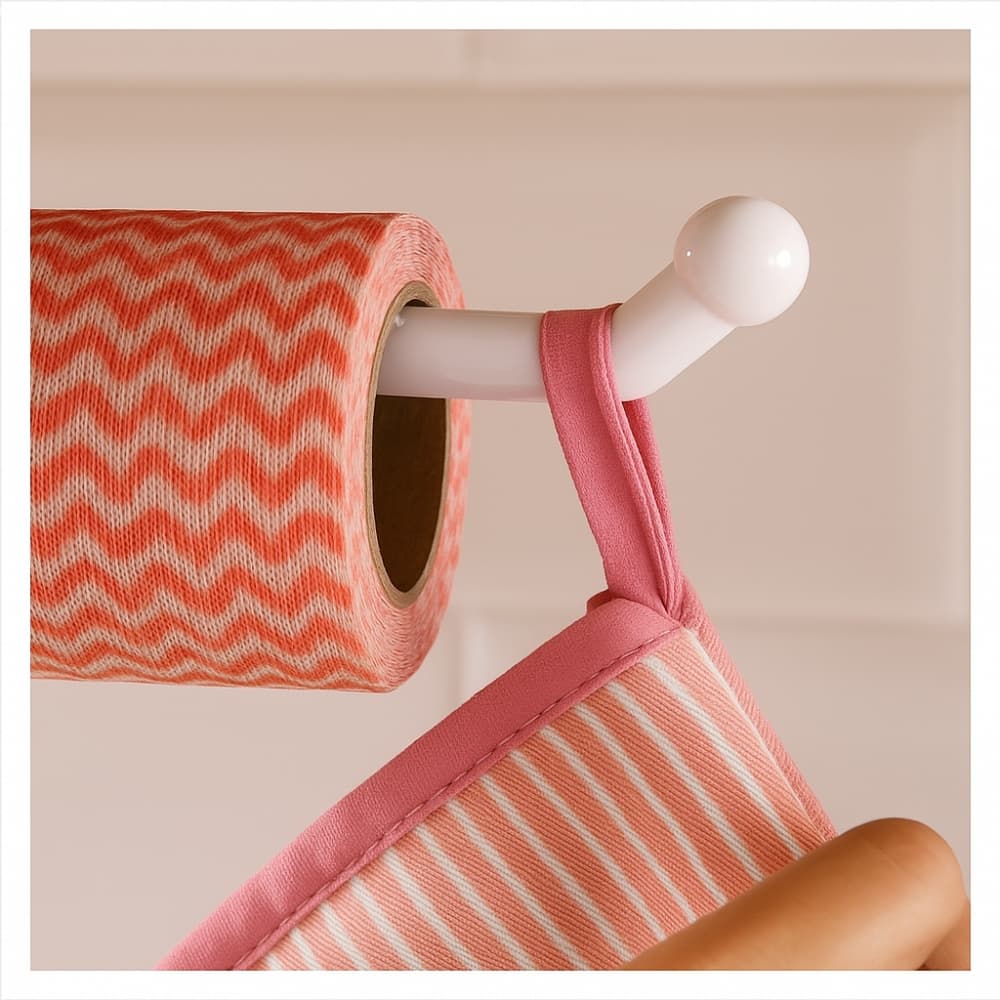 Picture of Punch-Free Kitchen Tissue & Paper Roll Holder – Cabinet Storage Rack Organizer