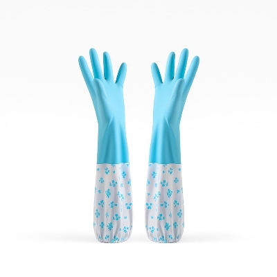 Picture of Long Rubber Kitchen Washing Gloves with Drawstring – Household Cleaning Gloves