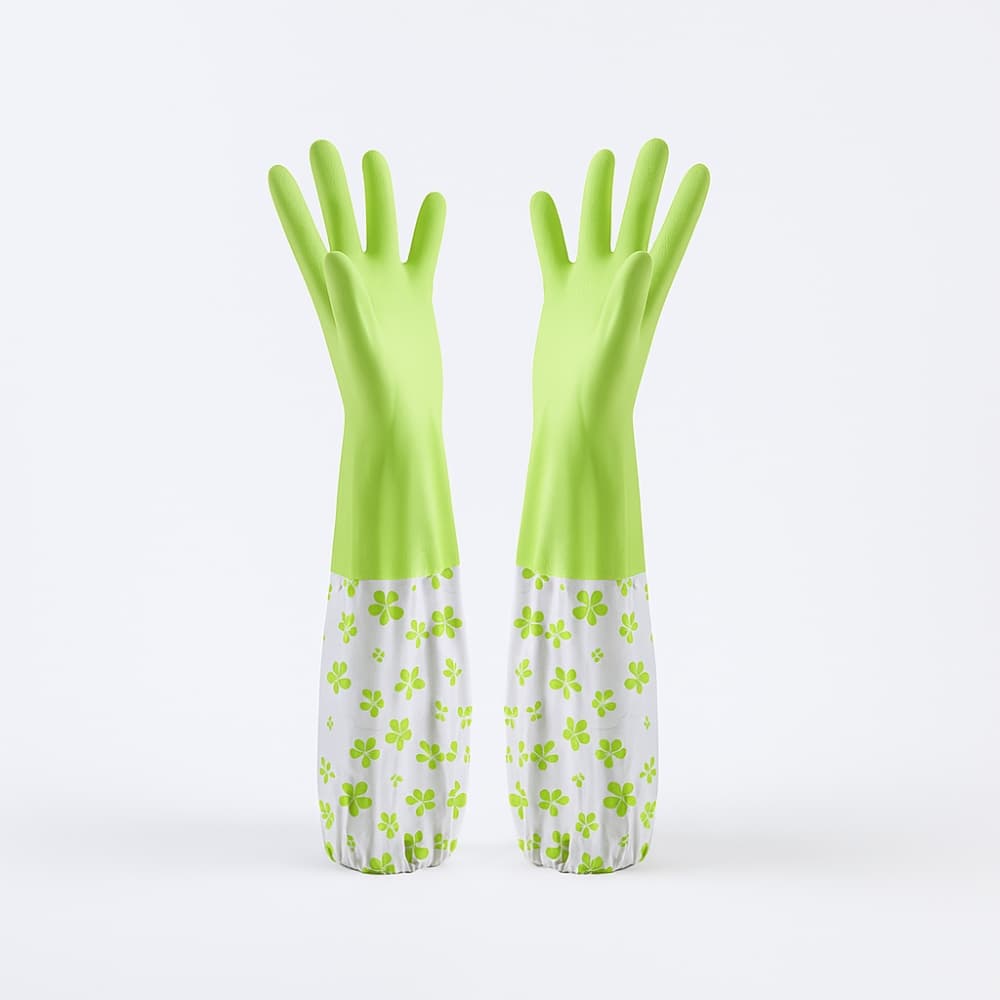Picture of Long Rubber Kitchen Washing Gloves with Drawstring – Household Cleaning Gloves