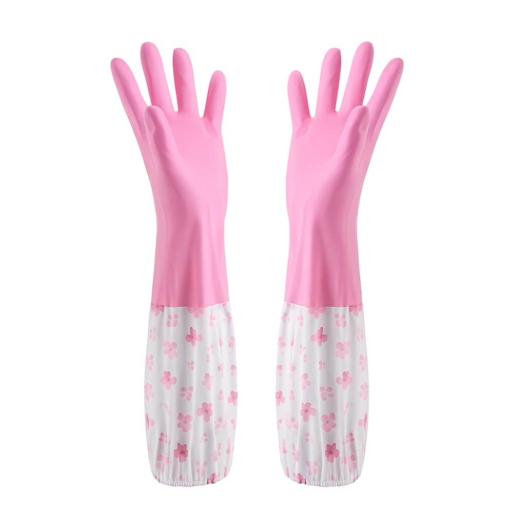 Picture of Long Rubber Kitchen Washing Gloves with Drawstring – Household Cleaning Gloves