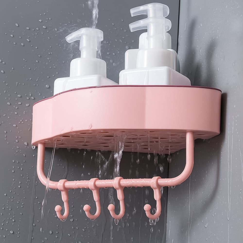 Picture of High Quality Punch-free Corner Bathroom & Kitchen Shelf