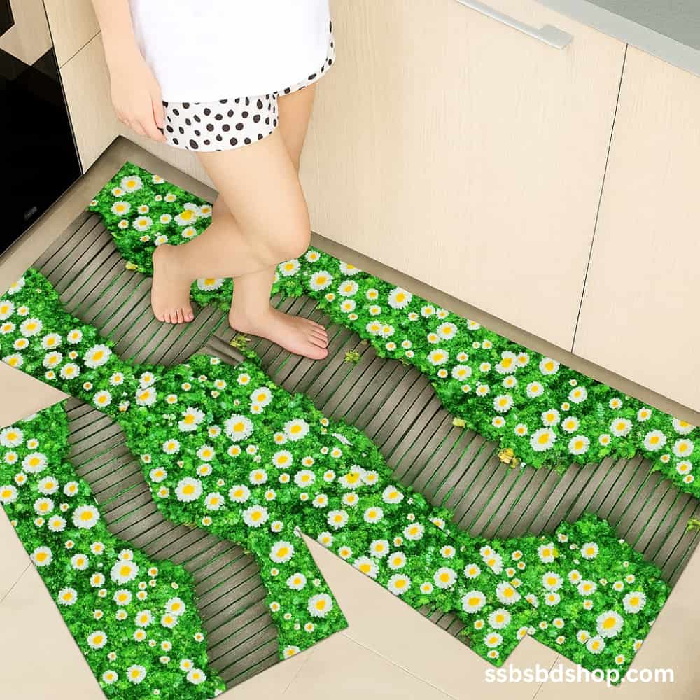 Picture of Anti-Slip 3D Geometric Kitchen & Home Floor Mats – Jacquard Rug Set