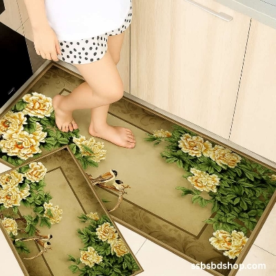 Picture of Anti-Slip 3D Geometric Kitchen & Home Floor Mats – Jacquard Rug Set