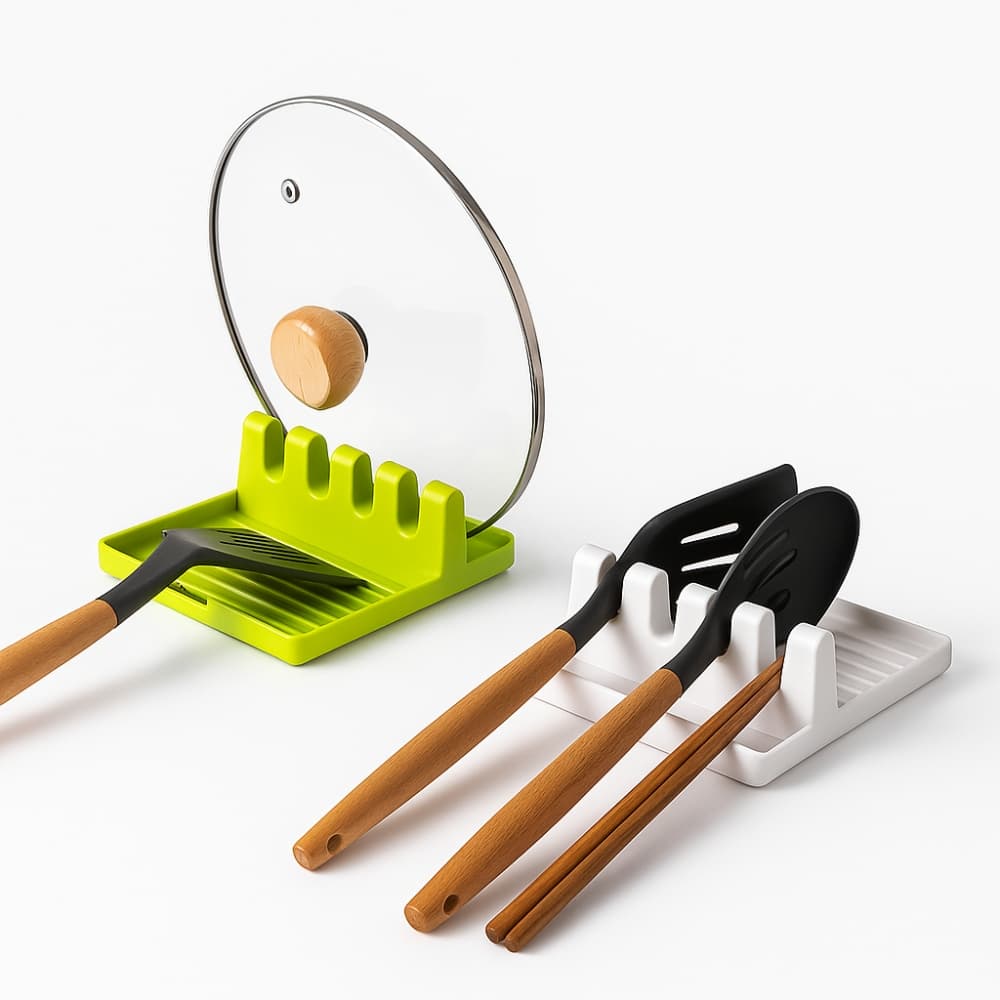 Picture of Spoon Holders for Kitchen – Non-Slip Plastic Utensil Rest & Spatula Rack Organizer