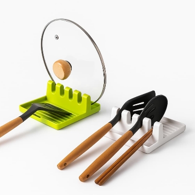 Picture of Spoon Holders for Kitchen – Non-Slip Plastic Utensil Rest & Spatula Rack Organizer