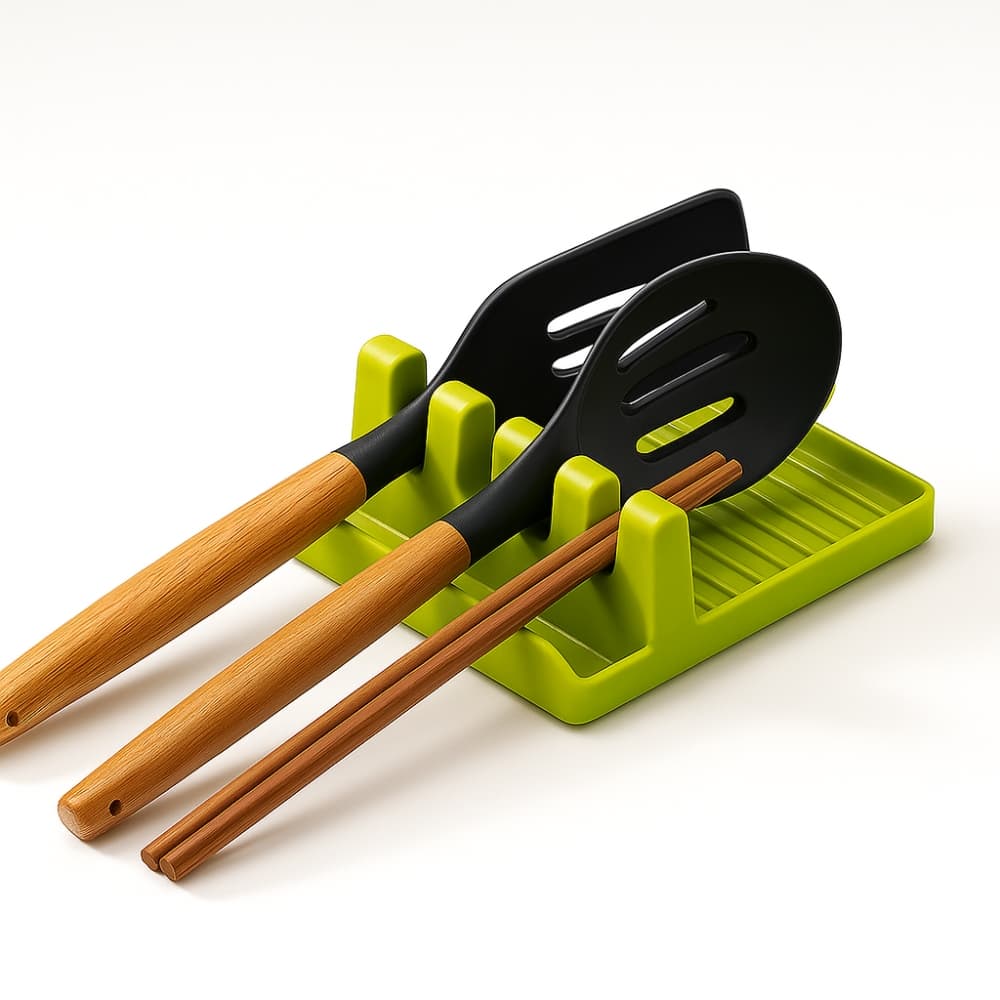Picture of Spoon Holders for Kitchen – Non-Slip Plastic Utensil Rest & Spatula Rack Organizer