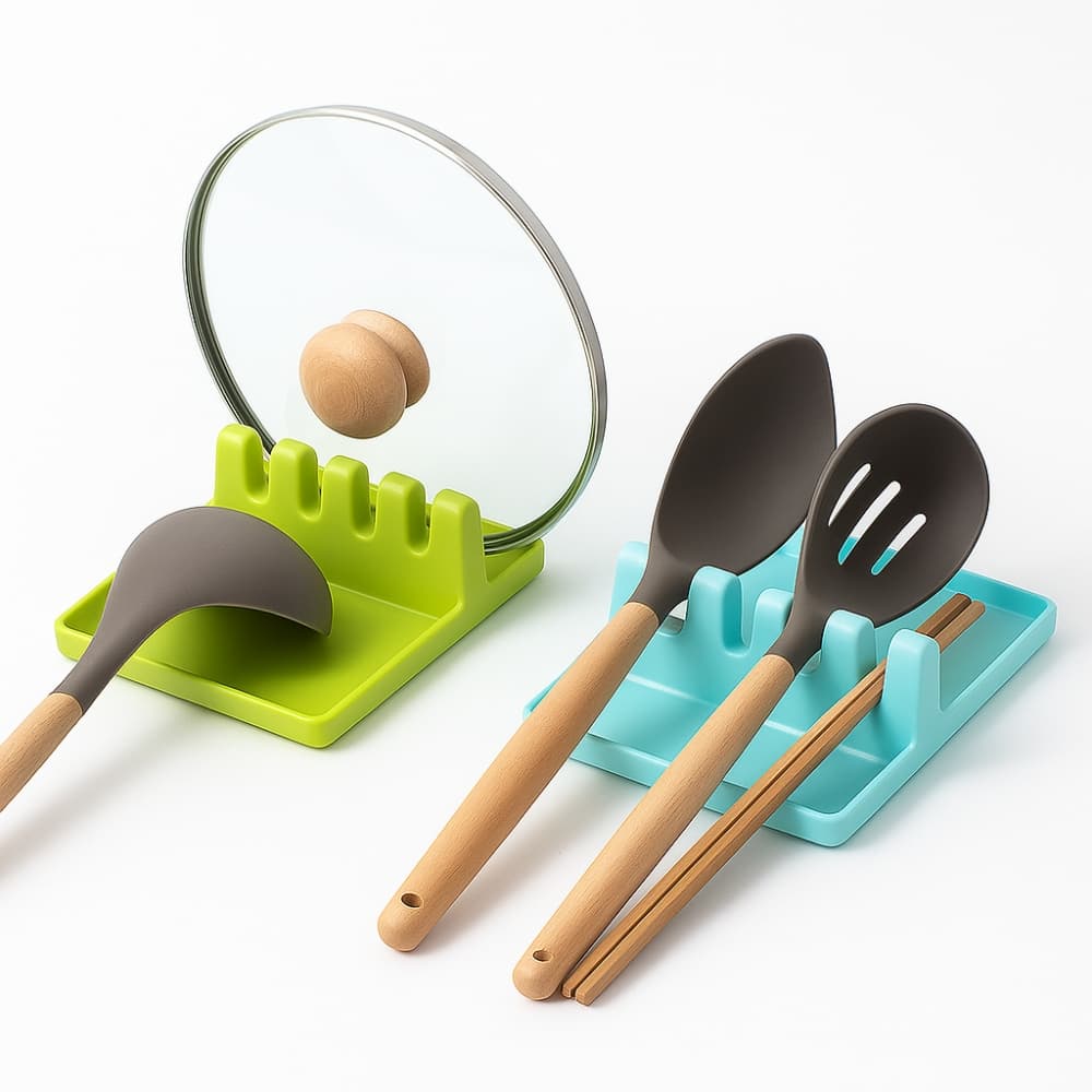 Picture of Spoon Holders for Kitchen – Non-Slip Plastic Utensil Rest & Spatula Rack Organizer