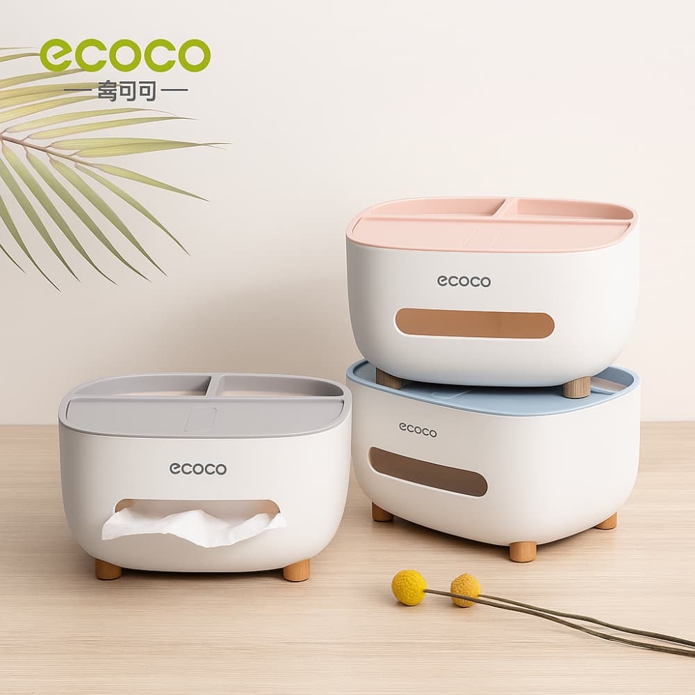 Picture of Creative Light Luxury Multi-Function Tissue & Remote Control Storage Box Plastic Box for Home & Restaurant Use