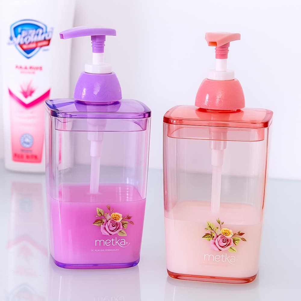 Picture of Rose Garden Liquid Soap Dispenser – 420ml Bathroom Soap Holder Jar